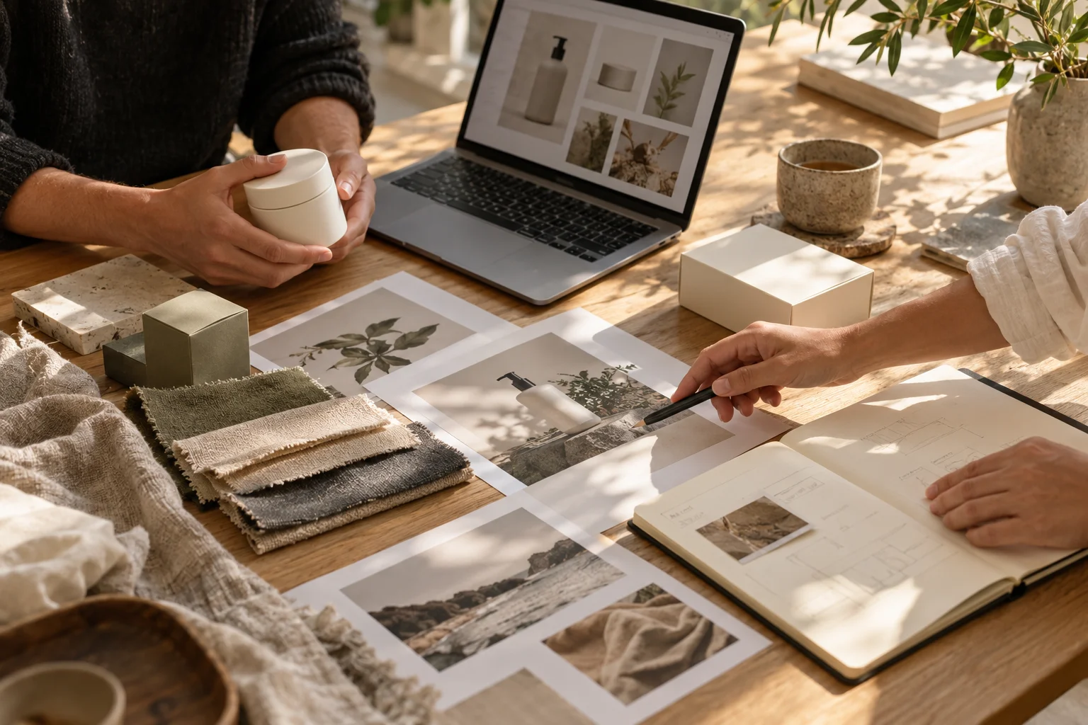 Brand materials, product imagery, and packaging explored together